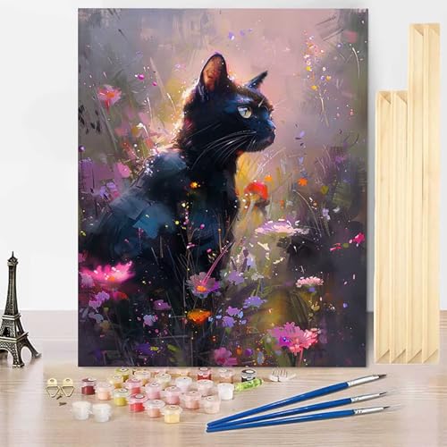 Malen Nach Zahlen Erwachsene Katze Malen Nach Zahlen mit Rahmen, Paint by Numbers Tier Painting by Numbers Bastelset Erwachsene mit 3 Pinseln und Acrylfarbe für Deko Wohnzimmer 50 x 65 cm -j2503TG Malen Nach Zahlen Erwachsene Katze Malen Nach Zahlen mit Rahmen, Paint by Numbers Tier Painting by Numbers Bastelset Erwachsene mit 3 Pinseln und Acrylfarbe für Deko Wohnzimmer 50 x 65 cm -j2503TG von HENJGWEG