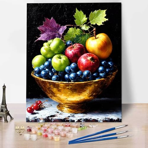 Malen Nach Zahlen Erwachsene Obst, Mit Knitterfreie Leinwand, Pinsel und Acrylfarbe - Malen Nach Zahlen Kinder Blaubeere DIY Handgemalt Ölgemälde Kit für Heimdekoration, Geschenk (100x135cm) N-9 von HENJGWEG