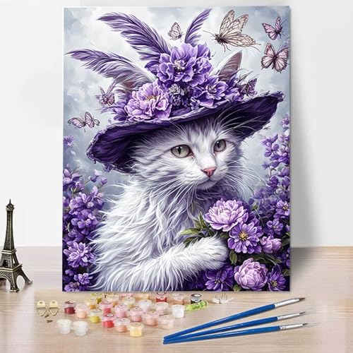 Malen Nach Zahlen Erwachsene Schmetterling, Mit Knitterfreie Leinwand, Pinsel und Acrylfarbe - Malen Nach Zahlen Kinder Katze DIY Handgemalt Ölgemälde Kit für Heimdekoration, Geschenk (100x135cm) 3-2 von HENJGWEG