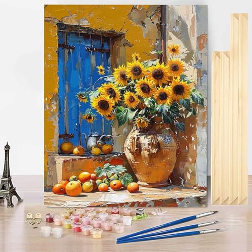 Malen Nach Zahlen Erwachsene Sonnenblume Malen Nach Zahlen mit Rahmen, Paint by Numbers Blume Painting by Numbers Bastelset Erwachsene mit 3 Pinseln und Acrylfarbe für Deko Wohnzimmer 50 x 65 cm -j339 Malen Nach Zahlen Erwachsene Sonnenblume Malen Nach Zahlen mit Rahmen, Paint by Numbers Blume Painting by Numbers Bastelset Erwachsene mit 3 Pinseln und Acrylfarbe für Deko Wohnzimmer 50 x 65 cm -j339 von HENJGWEG