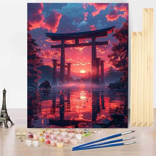 Malen Nach Zahlen Erwachsene Sonnenuntergang Malen Nach Zahlen mit Rahmen, Paint by Numbers Landschaft Painting by Numbers Bastelset Erwachsene mit 3 Pinseln und Acrylfarbe für Deko 70 x 95 cm -j359 Malen Nach Zahlen Erwachsene Sonnenuntergang Malen Nach Zahlen mit Rahmen, Paint by Numbers Landschaft Painting by Numbers Bastelset Erwachsene mit 3 Pinseln und Acrylfarbe für Deko 70 x 95 cm -j359 von HENJGWEG