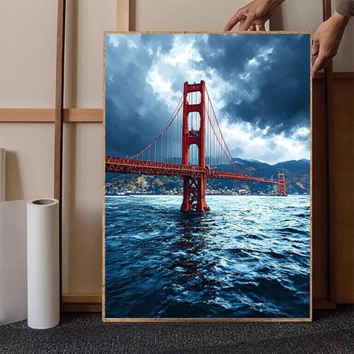 Meer Diamond Painting XXL (60x80cm), Crystal Art Landschaft Diamond Painting Erwachsene 5D DIY Mosaikherstellung Stickerei Kreuzstich Malerei Kits für Zimmer Deko Wohnzimmer, Geschenke -h251BU von HENJGWEG