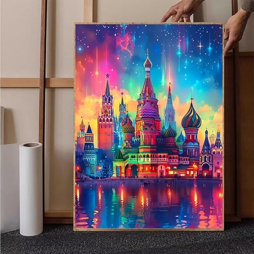 Sternenhimmel Diamond Painting XXL 40 x 55 cm, Stadt Diamond Painting Erwachsene Bastelset, Diamond Painting Kinder Anfänger Mosaikherstellung Stickerei Kreuzstich Malerei Kits für Deko Wohnzimmer 1-7 von HENJGWEG