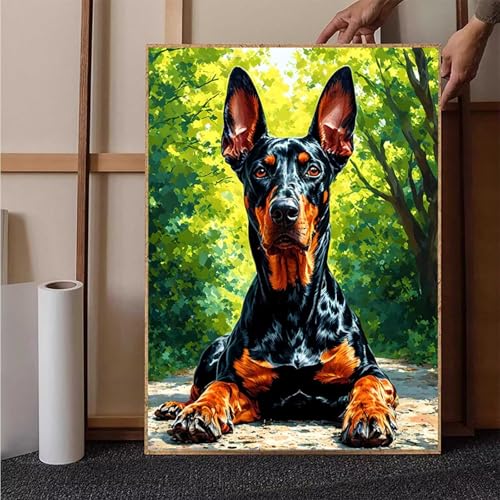 Tier Diamond Painting XXL 80x110 cm, Hund Diamond Painting Erwachsene Bastelset, Diamond Painting Kinder Anfänger Mosaikherstellung Stickerei Kreuzstich Malerei Kits für Zimmer Deko Wohnzimmer 6-8 von HENJGWEG