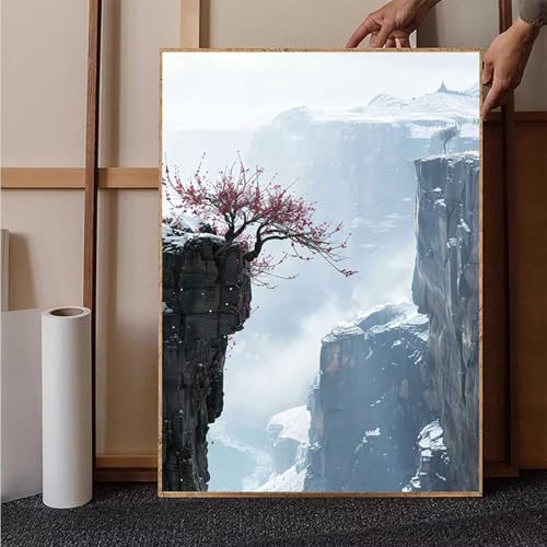 Winter Diamond Painting XXL (30x40cm), Landschaft Diamond Painting Erwachsene Bastelset, Diamond Painting Kinder Anfänger Mosaikherstellung Stickerei Kreuzstich Malerei Kits für Deko Wohnzimmer 5-C von HENJGWEG