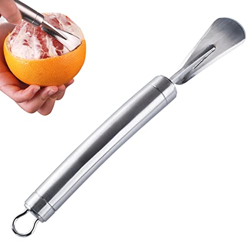 4 Orangenschäler | Edelstahl Zitronenfruchtstreifer für Grapefruit Peeling | Entferner Öffner Humanized Design Geschwungener Griff Obstwerkzeuge Küchengerät Hepvet von HEPVET