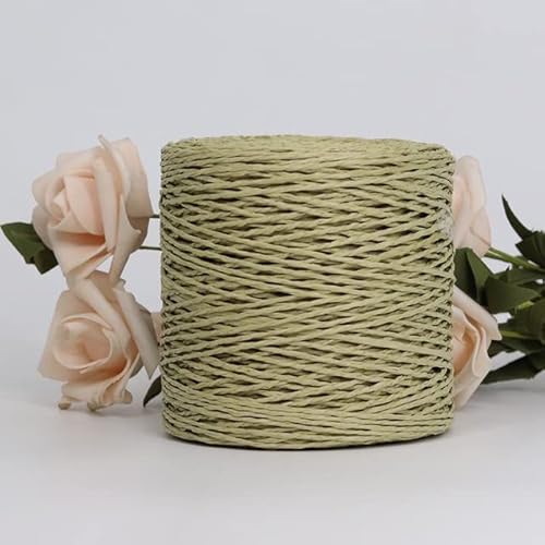 100 g Raffia-Garn, Kintting-Papierstrohgarn zum Häkeln von Mützen, ausgefallenem Garn, Blumenverpackung, Sommer, handgefertigtes Material von HERASU