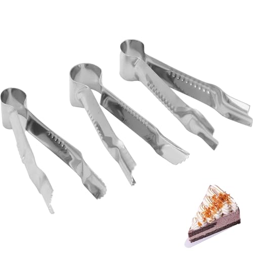 3 Stück Spitzenpinzette Clips, Edelstahl Kuchen Spitze Clip Cake Crimper Kuchen Cupcake Cookie Fondant Dekorationswerkzeug von HERCHR