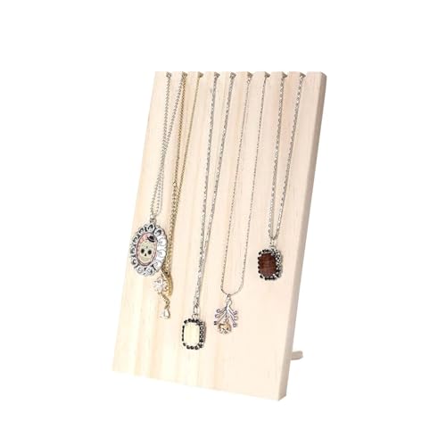 9 Slots Halskette Schmuck Display Stand, Halskette Kette Stand, Tabletop Display Boards Halskette Vitrine Halter Holzkette Display Stand Holz Armband Anhänger Halter Schmuck Veranstalter von HERCHR