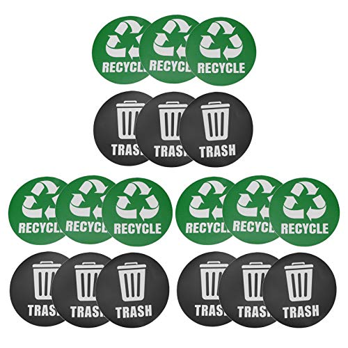 HERCHR 18 Stück Recycling Sticker, 12,5 cm Recycling Sticker Und Mülleimer Logo Sticker, Recycler Autocollant, Autocollant Recycler Et Autocollants Logo Poubelle, Rond Logo Signe Recycler Autocollant von HERCHR