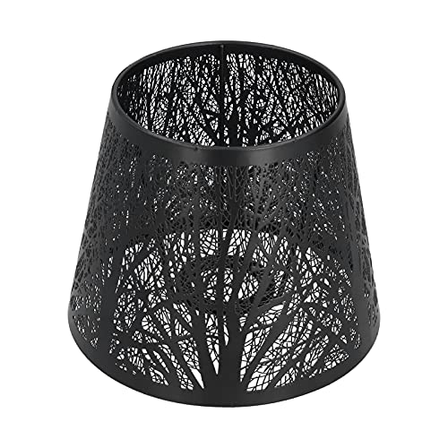 Lampenschirme Aus Metall, Lampenschirm Für Tischlampe, Lampenschirm Stehlampe, Eisen Kunst Hohles Design, Kleine Lampenschirm E27, Lampenschirm Schwarz Mit Baummuster Schmiedeeisen-Lampenschirm von HERCHR