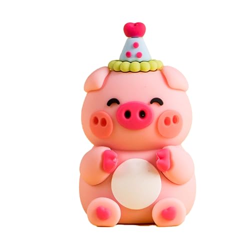 Niedliche Tierfiguren, Cartoon-Kuchenaufsatz, Mini-Tierfigur, Niedliche Figur, Statuen, Kuchendekoration, Kindergeburtstag, Partyzubehör, Dekorationen(Schwein) von HERCHR