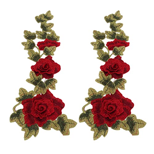 Retro-Stickerei-Rosen-Patches, 2 Stück, Rote Rose, Bestickte Blumen-Applikations-Patches Zum Aufnähen von Patch-Ornamenten Für Kleidung, Jacken, Jeans Retro-Stickerei-Rosen-Patches, 2 Stück, Rote Rose, Bestickte Blumen-Applikations-Patches Zum Aufnähen von Patch-Ornamenten Für Kleidung, Jacken, Jeans von HERCHR