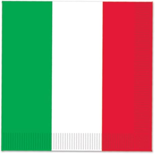 Italienische Party-Dekorationen, 100 Stück, Italien-Flagge, grün-weiß und rot, Servietten für italienisches Partyzubehör Italienische Party-Dekorationen, 100 Stück, Italien-Flagge, grün-weiß und rot, Servietten für italienisches Partyzubehör von HEREER