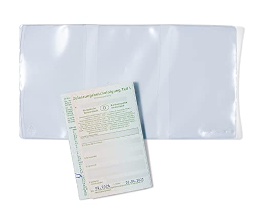 HERMA 1337 Ausweishülle für 3 Karten transparent, 10 Stück, 3-fach Ausweishalter zum Schutz für Kfz-Scheine & EU-Führerscheine, Plastik Kartenhüllen Schutzhüllen Set, durchsichtig von HERMA