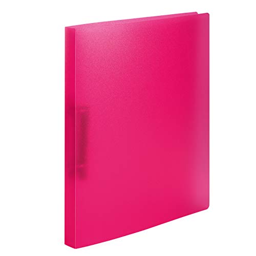 HERMA 19164 Ringbuch A4 Transluzent Pink Rosa, schmal, 2 Ringe, 25 mm breit, Ordner aus Kunststoff mit Niederhalter für Schule & Büro, stabiler Ringordner aus Plastik für Jungen & Mädchen von HERMA