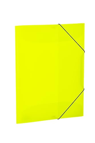 HERMA Sammelmappen A3 Neon Gelb Transluzent Set, 3 Stück, Eckspanner-Mappen aus Kunststoff mit Gummizug und Innenklappen für Kinder, Jungen und Mädchen von HERMA