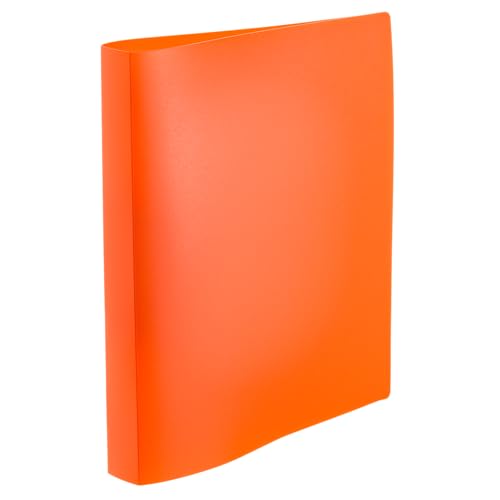 HERMA Ringbuch A4 Neon Orange Transluzent, schmal, 2 Ringe, 25 mm breit, Ringordner aus Kunststoff mit Niederhalter für Kinder, Jungen und Mädchen von HERMA