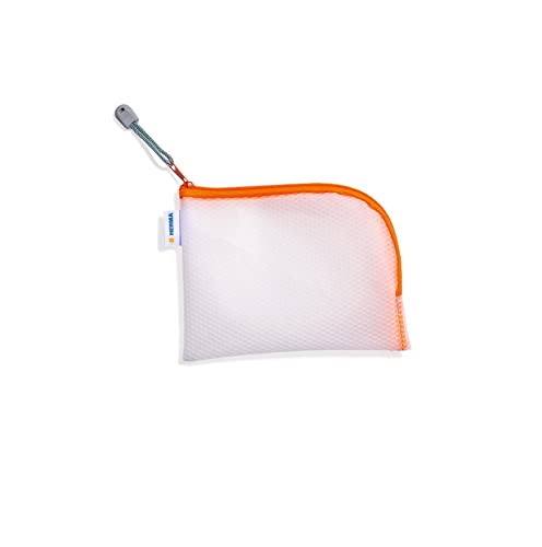 HERMA 20028 Reißverschlusstasche Reiseetui A6 transparent orange, kleine verschließbare Sichttasche mit Zipper, Kulturtasche für Handy, Ladekabel, Kosmetik, Stifte, Schlüssel von HERMA