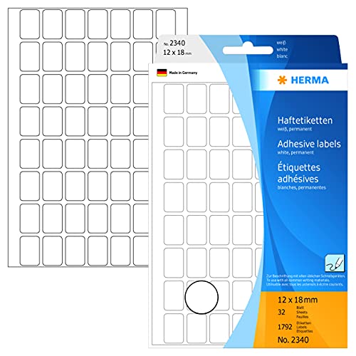 HERMA 2340 Vielzweck-Etiketten, 12 x 18 mm, weiss, Grosspackung von HERMA