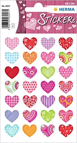 HERMA 3057 Aufkleber Herzen Bunt klein, 84 Stück, Herz Sticker in rot rosa pink, Etiketten in Herzform für Valentinstag Liebe Hochzeit Geburtstag Scrapbooking Dekoration Geschenk Briefe DIY Basteln von HERMA