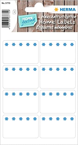 HERMA 3770 Tiefkühletiketten, 56 Stück, 26 x 40 mm, 8 pro Bogen, selbstklebend, matt, blanko Papier Gefrieretiketten zum Beschriften, Klebeetiketten Aufkleber für Gefriergut, weiß von HERMA