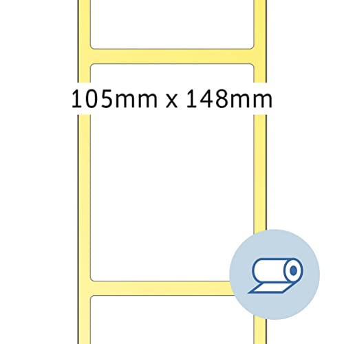 HERMA 4095 Thermodrucker Etiketten, 1000 Stück, 105 x 148,5 mm, selbstklebend Papier Thermotransfer Etiketten Aufkleber auf Rolle für Etikettierdrucker Beschriftungsgerät Label Maker Labeldrucker weiß von HERMA