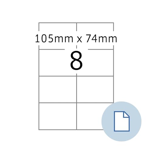 HERMA 58105 Wetterfeste Folienetiketten, 250 Blatt, 105 x 74 mm, 8 pro A4 Bogen, 2000 Stück, selbstklebend, bedruckbar, matt, blanko Outdoor Klebeetiketten Aufkleber aus Polyethylen, weiß von HERMA