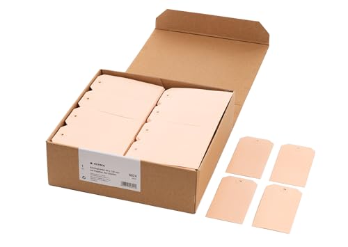 HERMA 6024 Anhängezettel groß, 1000 Stück, 60 x 120 mm, Geschenkanhänger zum Beschriften, Hängeetiketten aus Karton, blanko Papieranhänger Etiketten Anhänger mit Öse, braun von HERMA