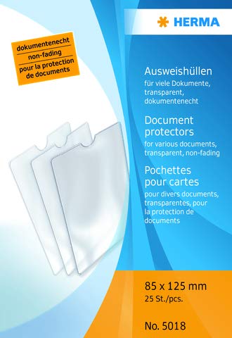 HERMA Ausweishülle, PP, 8,5 x 12,5 cm, transparent (25 Stück), Sie erhalten 1 Packung á 25 Stück von HERMA