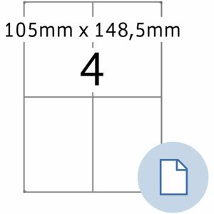 HERMA Etiketten A4 Papier weiß 105x148,50mm 500 Blatt/2000 Etiketten von HERMA