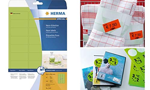 HERMA Universal-Etiketten SPECIAL, 99,1 x 67,7 mm, orange, Sie erhalten 1 Stück á 20 Blatt von HERMA