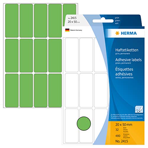 HERMA Vielzweck-Etiketten 20x50mm grün 480 St. von HERMA