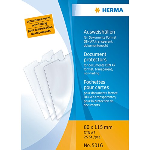 Herma 5016 Ausweissteckhüllen A7 transparent von HERMA