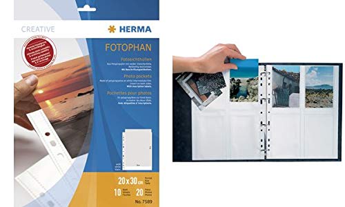 Herma 7584 Fotosichthüllen 90 x 130 mm quer weiß 10 Hüllen; Packungsinhalt: 10 Hüllen von HERMA