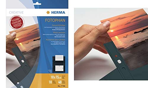 Herma 7787 Fotosichthüllen 130 x 180 mm quer schwarz 10 Hüllen; Packungsinhalt: 10 Hüllen von HERMA