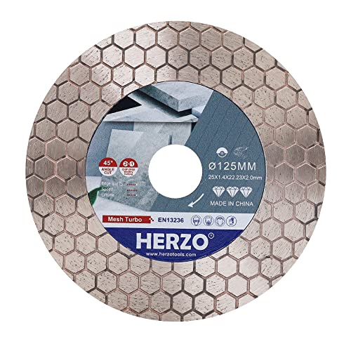 HERZO Diamant Trennscheibe 125mm,Doppelseitig zum Schneiden und Schleifen Granit Marmor Fliese Natursteine von HERZO