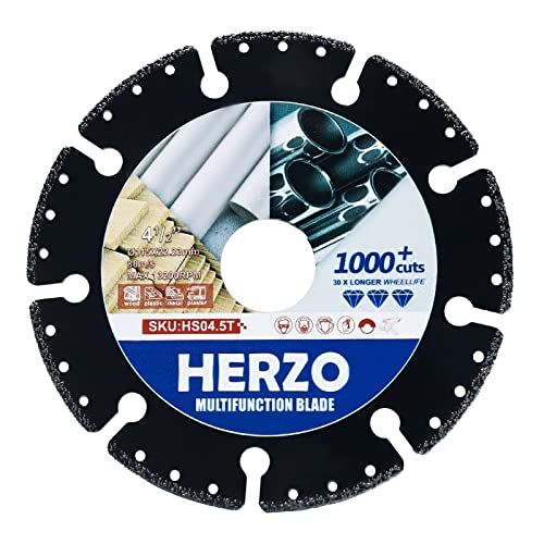 HERZO Professional Trennscheibe Carbide Multi Wheel 115mm, Multi Wheel Trennscheibe zum Schneiden von Holz, Kunststoff und Plastik von HERZO