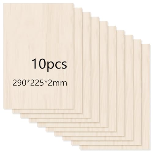 HERZONE 10pcs Holzscheiben mit rechteckigen Holzplatten zum Basteln 29x22.5cm Sperrholzscheiben Bastelholzplatten für Untersetzer, DIY Handwerk, Weihnachten Dekoration,Kunsthandwerk,(29x22.5cm) von HERZONE