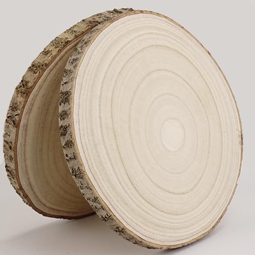 HERZONE 28~32cm Paulownia Holzscheiben Holzscheiben zum Basteln, 1stk Polierte Holzplatte Rund aus Natürlichem Paulownia-Holz, (28~32cm/1pcs) von HERZONE