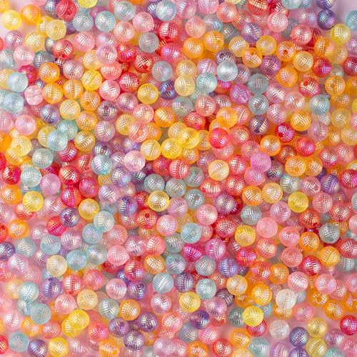 HERZONE 700pcs bunte Perlen zum Auffädeln 8MM runde Bastelnperlen zum Auffädeln, Glasperlen für DIY Schmuckherstellung Armbänder Halskette Handwerk (A-bunt) von HERZONE