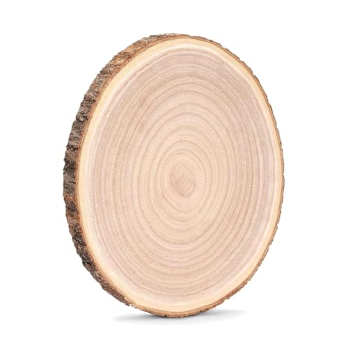 HERZONE Paulownia Holzscheiben 35-40cm1pcs Holzscheiben zum Basteln,Dicke ca.2mm Polierte Holzplatte Rund aus Natürlichem Paulownia-Holz (1) von HERZONE