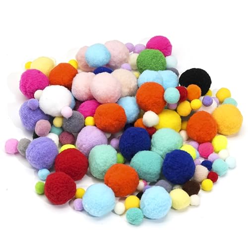 HERZONE ca.600pcs bunte Pompons zum Basteln 1~3cm Pom Poms für Handwerk Herstellung, Pompons Bälle Bunte Pompons für Ostern DIY Kreativen Handwerk Dekorationen von HERZONE