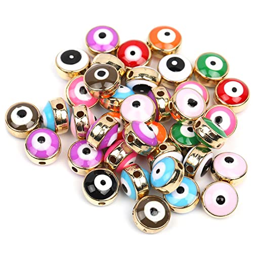 HERZWILD 100pcs Evil Eye Perlen zum Auffädeln Augen perlen bunt DIY-Schmuck für Armbänder Halskette Schmuck herstellen Für DIY Schmuckherstellung von HERZWILD