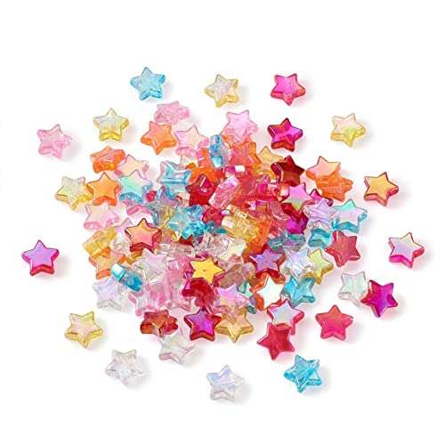 HERZWILD 800 Stück herzförmige Kunststoffperlen in Herzform für Schmuckherstellung (colour stars) von HERZWILD