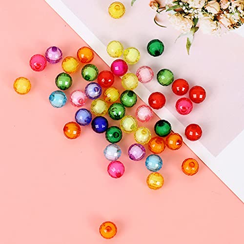 HERZWILD 830pcs Bunte Perlen zum Auffädeln 8mm rund perlen Acryl Mehrfarbig Perlen Bastelperlen für DIY Armbänder Schmuck Haarband Halsketten（8mm） von HERZWILD