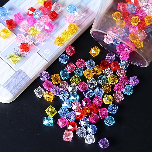 HERZWILD Bunte Perlen zum Auffädeln 480pcs perlen Acryl Mehrfarbig Perlen Bastelperlen für DIY Armbänder Schmuck Haarband Halsketten（10x10mm） von HERZWILD