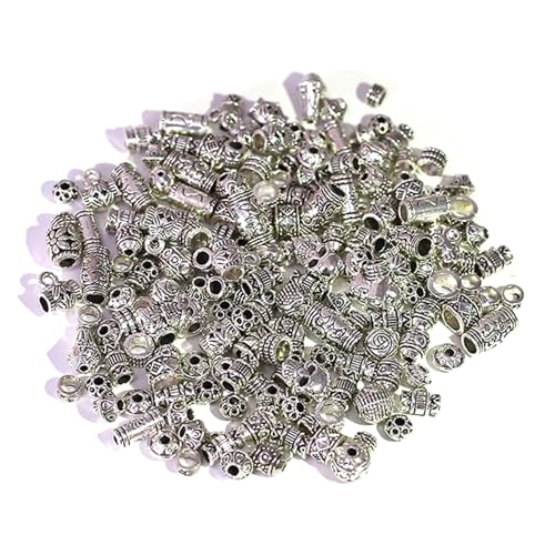 HERZWILD Tibetanische Abstandshalter-Perlen, Silberlegierung, Metallperlen für DIY-Armbänder, Halsketten, Schmuck, 100 g von HERZWILD