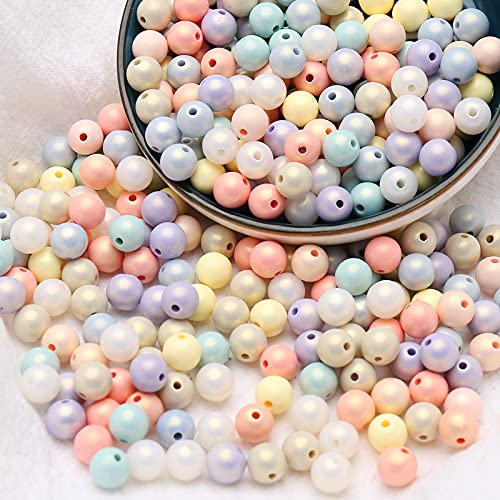 HERZWILD bunt perlen zum auffädeln 500pcs 8mm bastelnperlen bunt Acryl Perlen kunstperlen f.schmuckherstellung DIY halsketten Armband (8mm) von HERZWILD