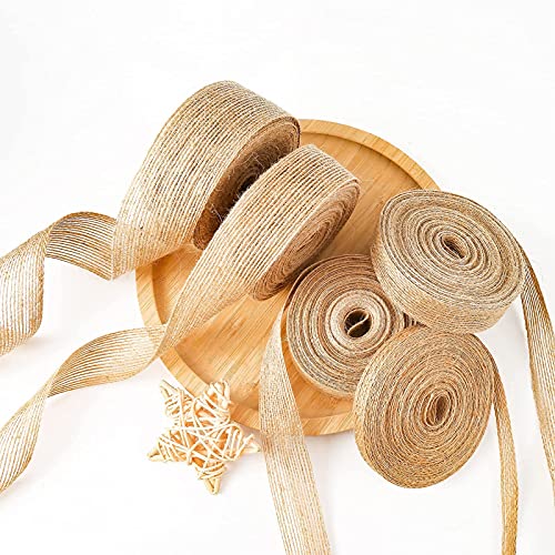 HERZWILD juteband 50M vintage Sackleinen Hessische Jute Band für DIY Handwerk Weihnachten Deko Hochzeit Party Basteln Geschenkband(50m) von HERZWILD